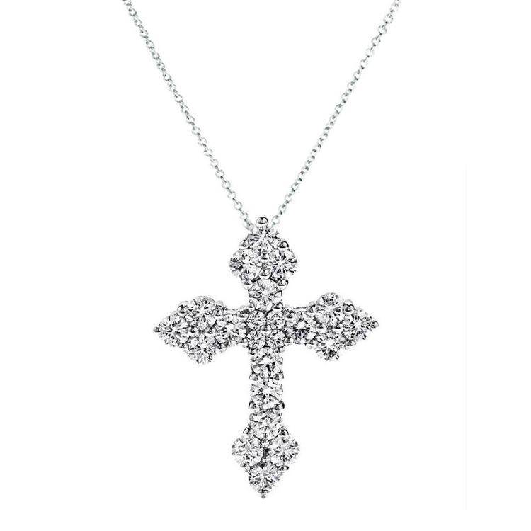 1.2 TCW Round Lab-Grown Diamond Cross Necklace 1
