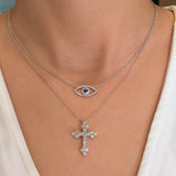 1.2 TCW Round Lab-Grown Diamond Cross Necklace 3