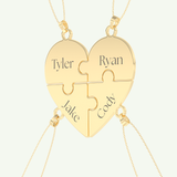 Split Heart Custom Engravable Pendant Necklace
