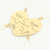 Split Heart Custom Engravable Pendant Necklace
