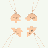 Split Heart Custom Engravable Pendant Necklace