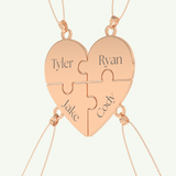 Split Heart Custom Engravable Pendant Necklace