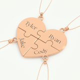 Split Heart Custom Engravable Pendant Necklace