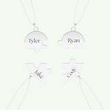 Split Heart Custom Engravable Pendant Necklace