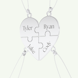 Split Heart Custom Engravable Pendant Necklace