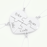 Split Heart Custom Engravable Pendant Necklace