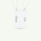 Split Heart Custom Engravable Pendant Necklace