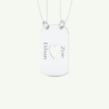 Split Heart Custom Engravable Pendant Necklace