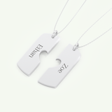 Split Heart Custom Engravable Pendant Necklace