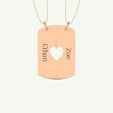 Split Heart Custom Engravable Pendant Necklace
