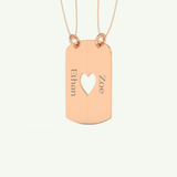 Split Heart Custom Engravable Pendant Necklace