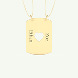 Split Heart Custom Engravable Pendant Necklace