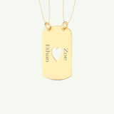 Split Heart Custom Engravable Pendant Necklace