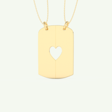 Split Heart Custom Engravable Pendant Necklace