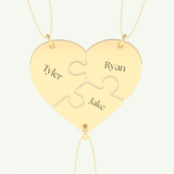 Split Heart Custom Engravable Pendant Necklace