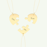 Split Heart Custom Engravable Pendant Necklace