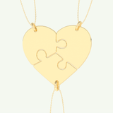 Split Heart Custom Engravable Pendant Necklace