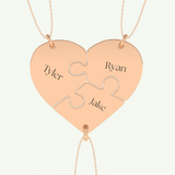 Split Heart Custom Engravable Pendant Necklace