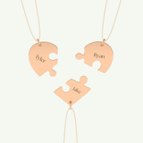 Split Heart Custom Engravable Pendant Necklace