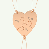 Split Heart Custom Engravable Pendant Necklace