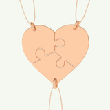 Split Heart Custom Engravable Pendant Necklace