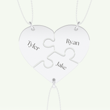 Split Heart Custom Engravable Pendant Necklace