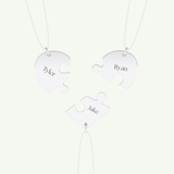 Split Heart Custom Engravable Pendant Necklace
