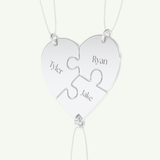 Split Heart Custom Engravable Pendant Necklace