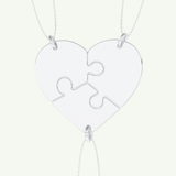Split Heart Custom Engravable Pendant Necklace