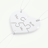 Split Heart Custom Engravable Pendant Necklace