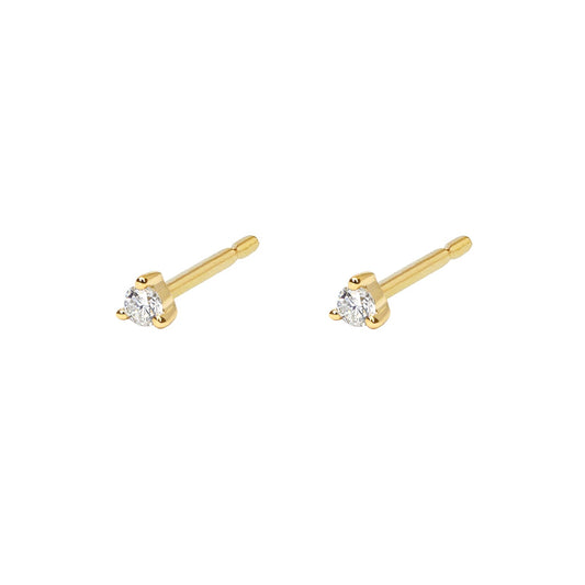 0.02 TCW Round Lab-Grown Diamond Bezel Stud Earrings
