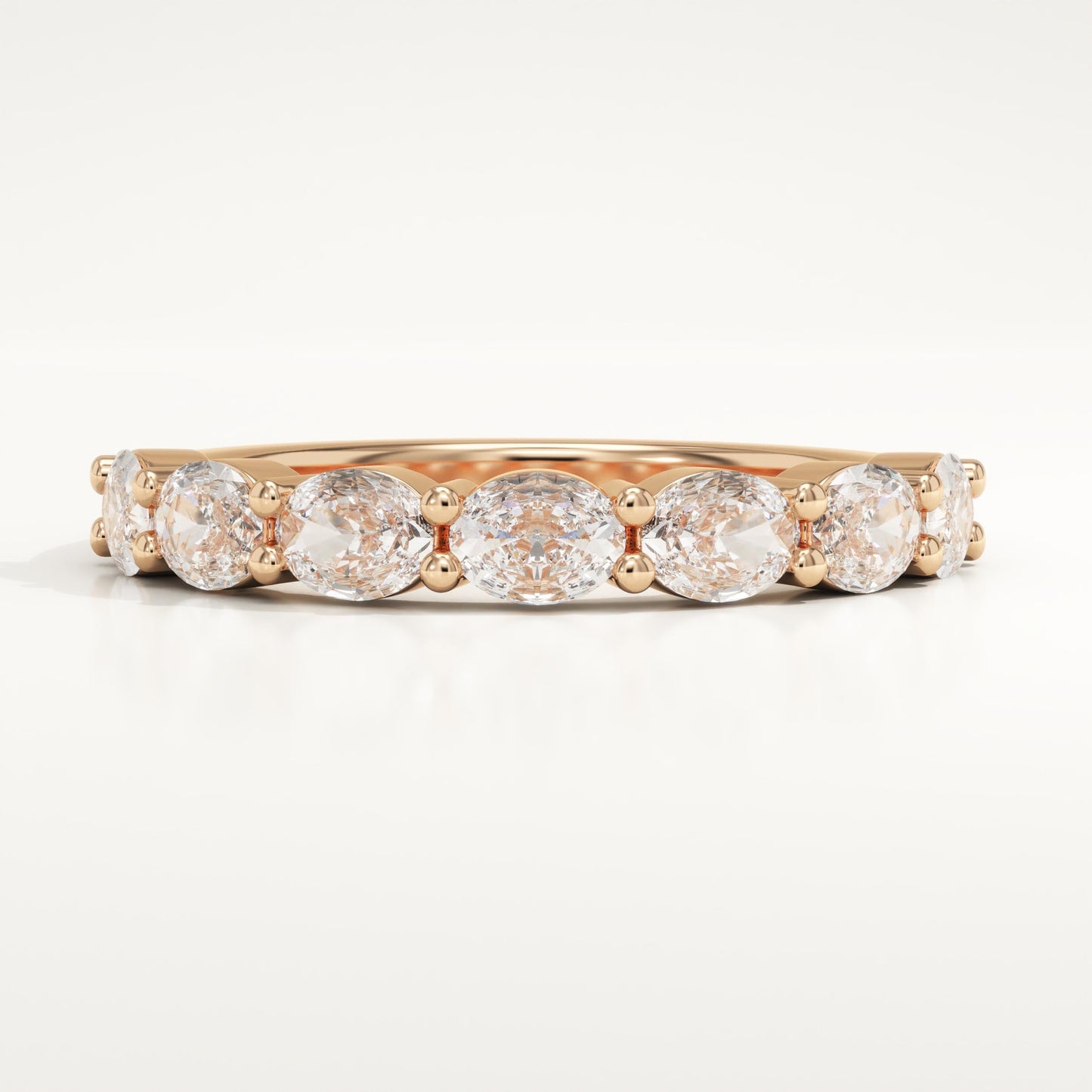 1.18 TCW Oval Lab-Grown Diamond Half Eternity Wedding Band
