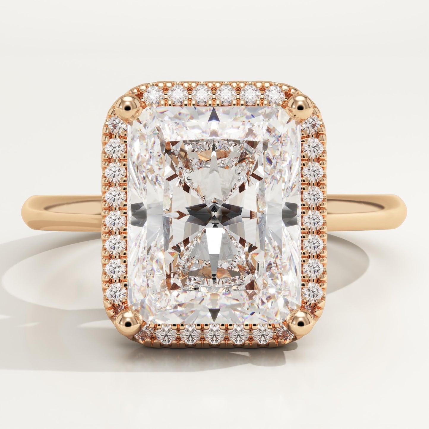 Radiant Cut Halo Lab-Grown Diamond Engagement Ring