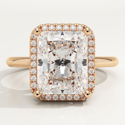 Radiant Cut Halo Lab-Grown Diamond Engagement Ring