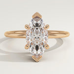 1.5 CT Marquise Cut Hidden Halo Lab-Grown Diamond Engagement Ring