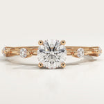 2.0 CT Round Cut Dainty Pave Lab-Grown Diamond Engagement Ring
