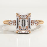 2.0 CT Emerald Cut Three Stone Lab-Grown Diamond Engagement Ring