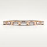 0.54 TCW Baguette Cut Lab-Grown Diamond Half Eternity Wedding Band