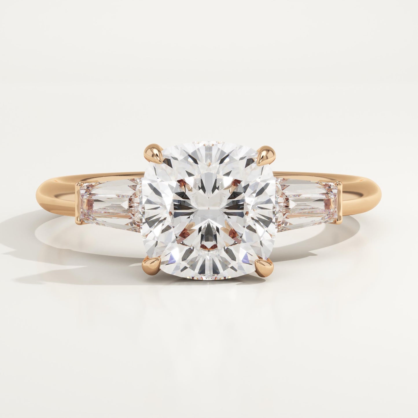 1.75 CT Cushion Cut Three Stone Moissanite Engagement Ring