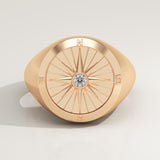 0.04 CT Round Shaped Compass Lab-Grown Diamond Engagement Ring For Men