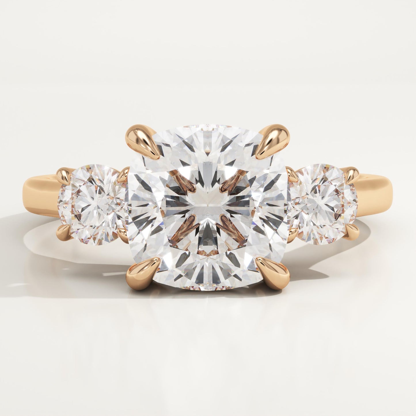 Cushion Cut Three Stone Lab-Grown Diamond Engagement Ring