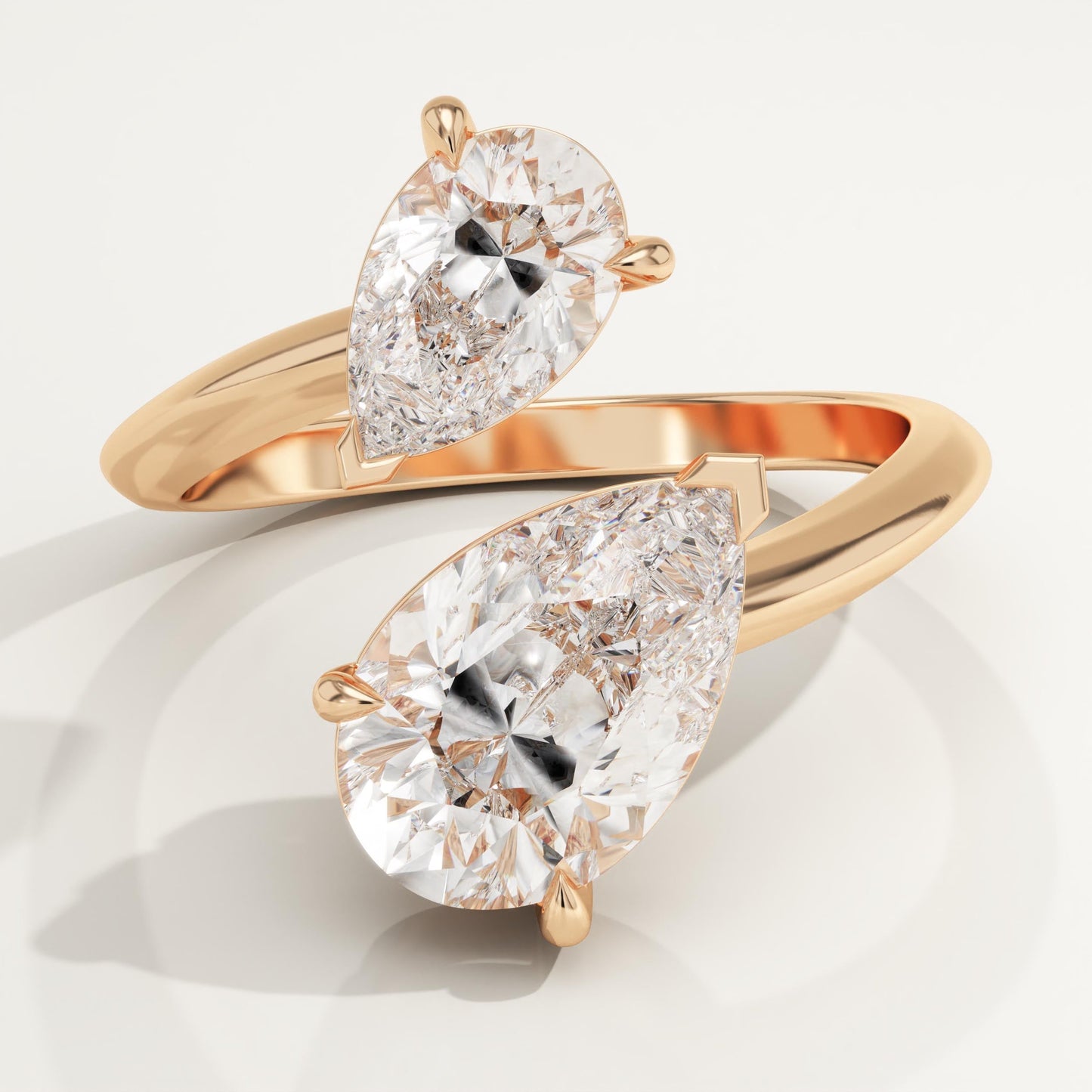 2.75 TCW Pear Cut Toi Et Moi Lab-Grown Diamond Engagement Ring