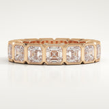 2.25 TCW Asscher Cut Lab-Grown Diamond Full Eternity Bezel Wedding Band