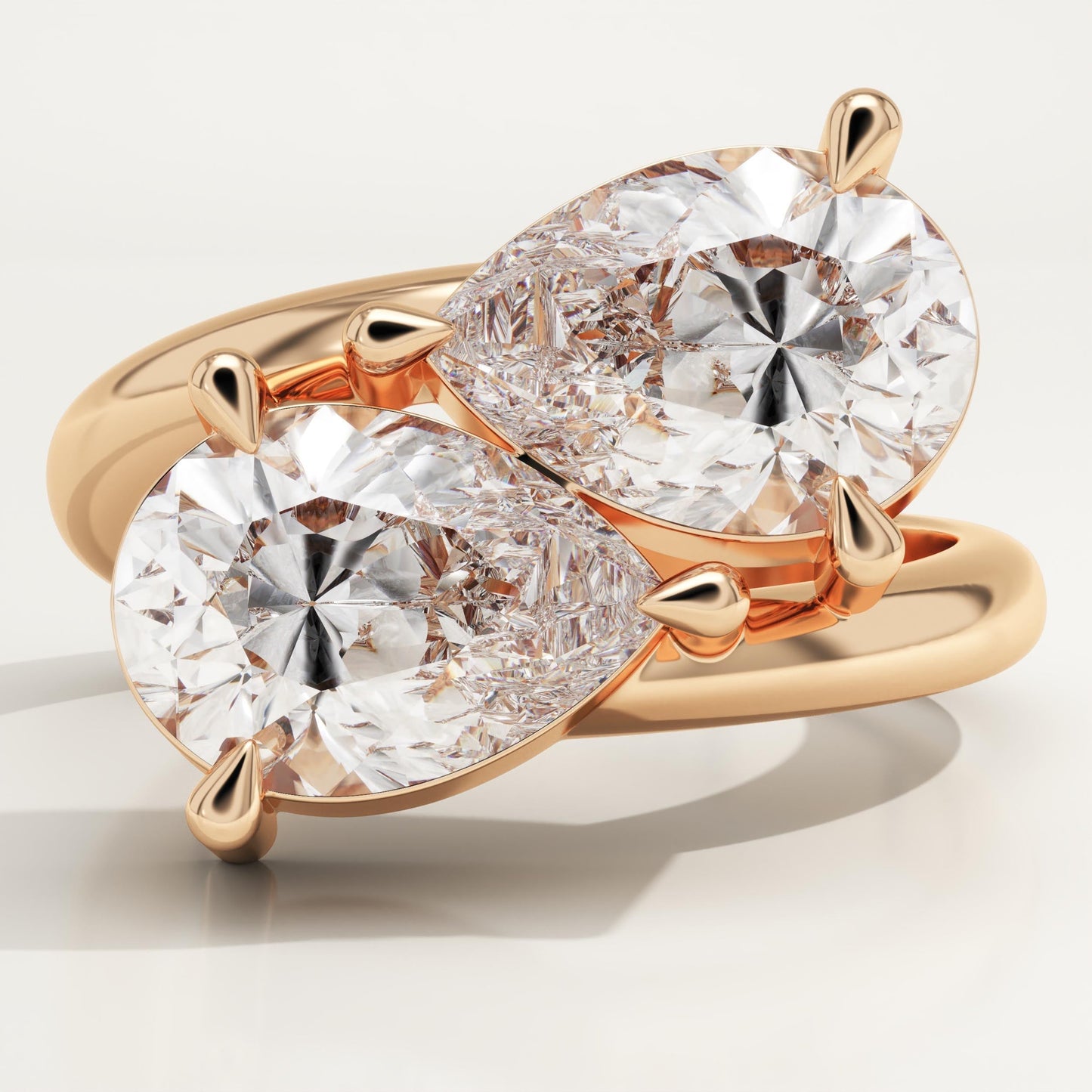 3.5 TCW Pear Cut Toi Et Moi Lab-Grown Diamond Engagement Ring