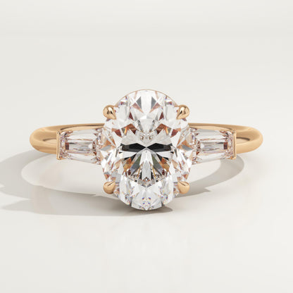 1.75 CT Oval Cut Three Stone Moissanite Engagement Ring