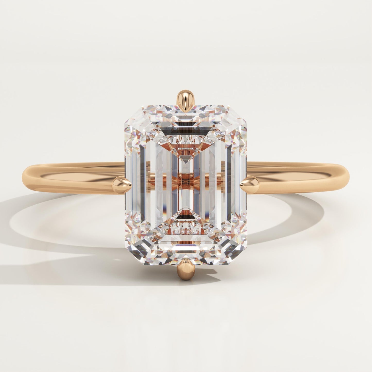 Emerald Cut Solitaire Lab-Grown Diamond Engagement Ring