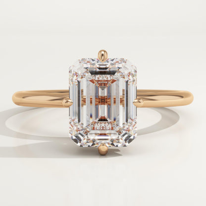 Emerald Cut Solitaire Lab-Grown Diamond Engagement Ring