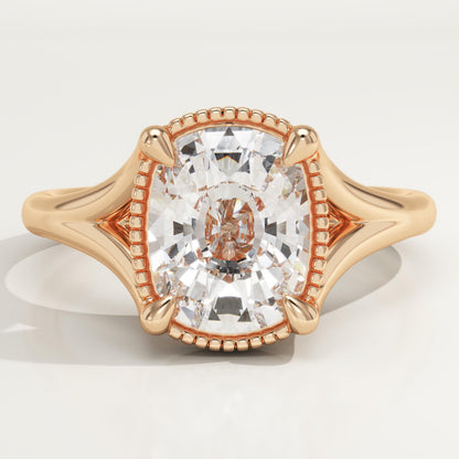 Elongated Cushion Cut Split Shank Lab-Grown Diamond Engagement Ring