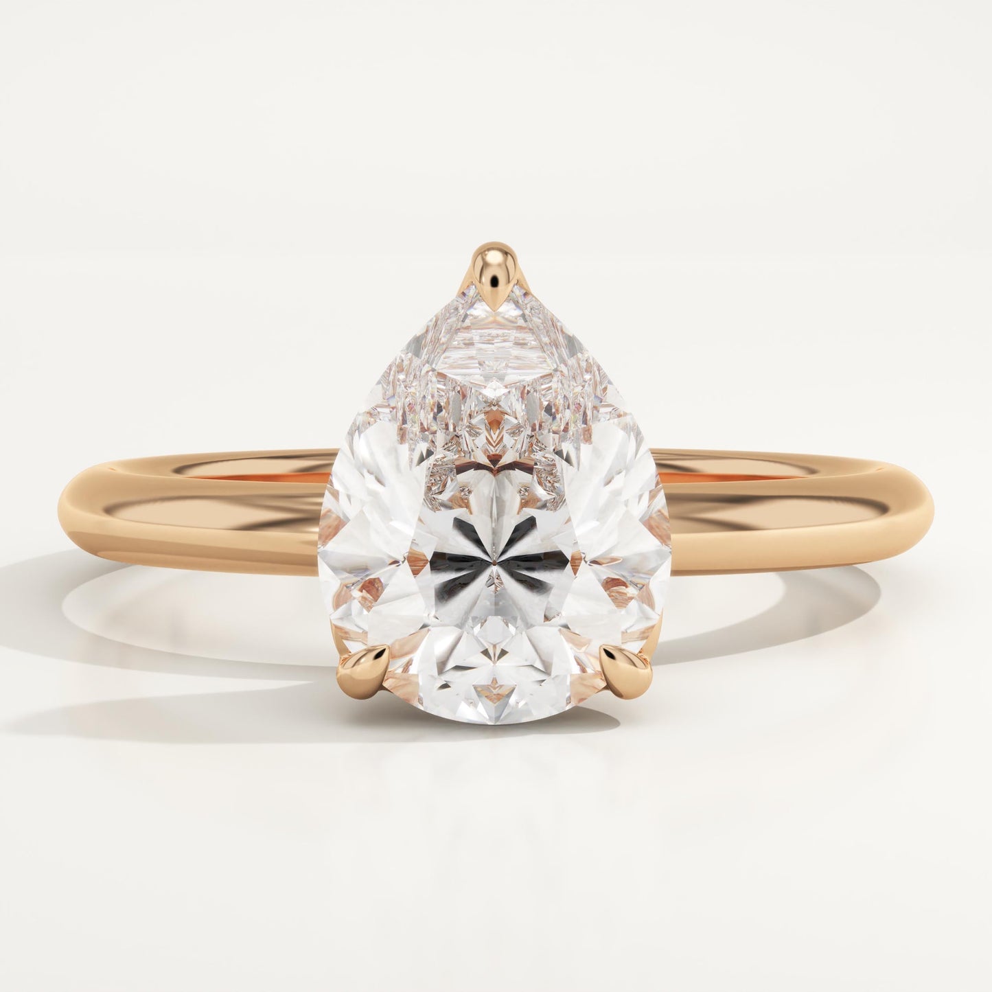 1.5 CT Pear Cut Solitaire Moissanite Engagement Ring