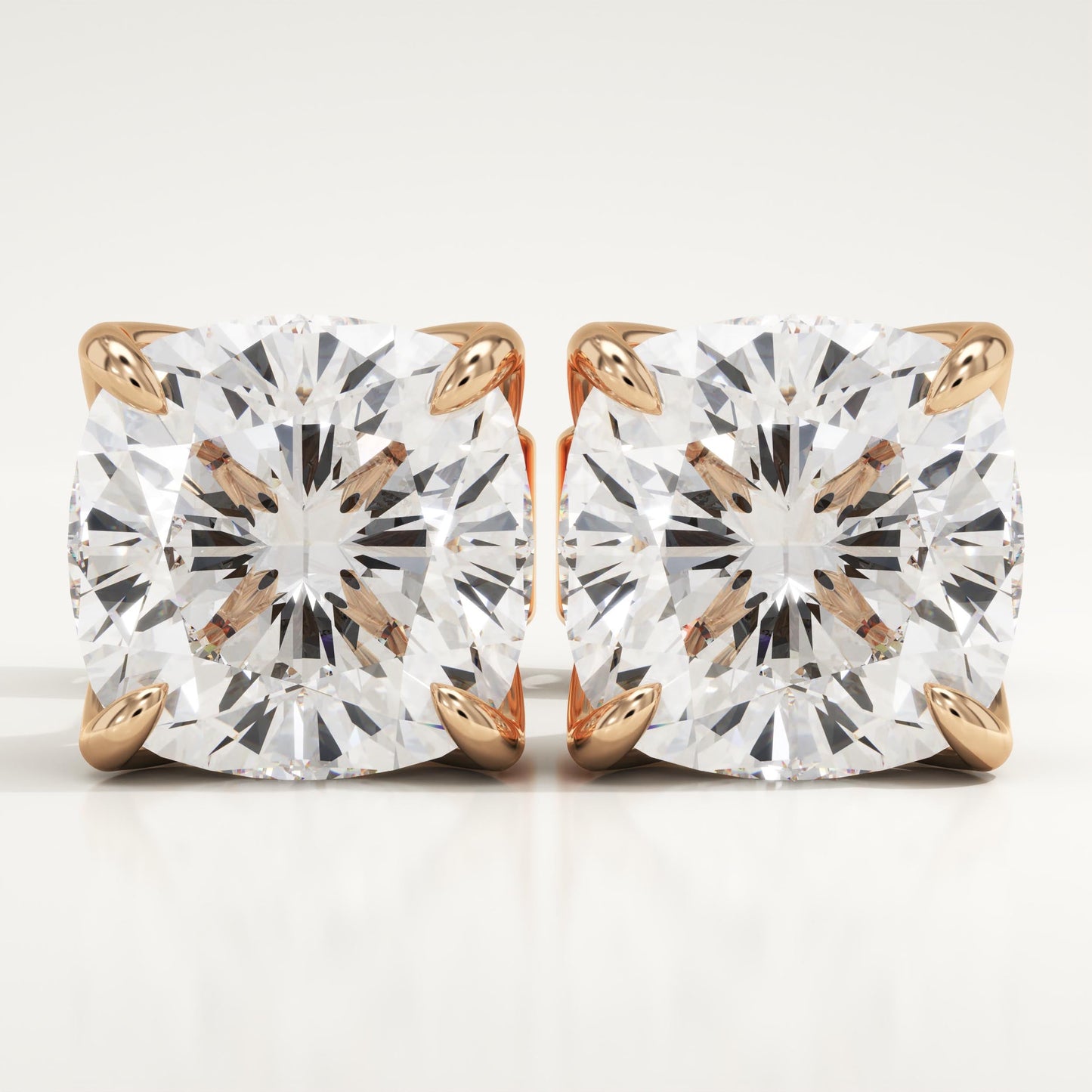 1 TCW Cushion Lab-Grown Diamond Stud Earrings